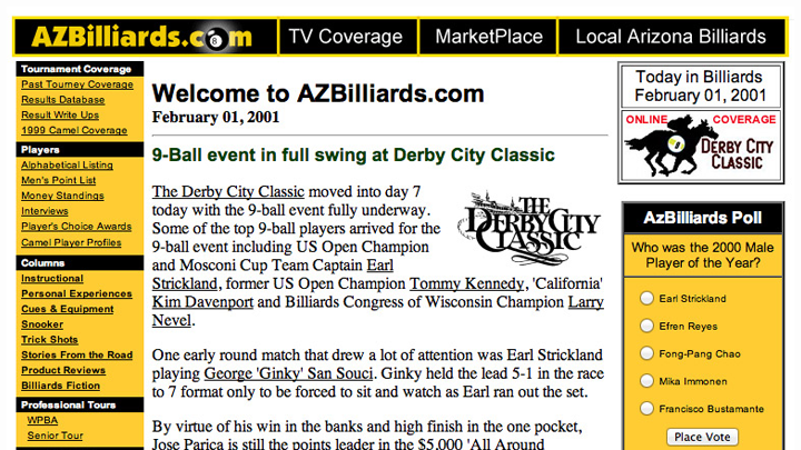 AZBilliards.com 2001